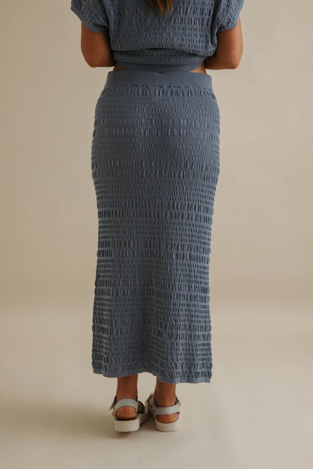 Talamaya Waves Pleat Skirt Blue Pool