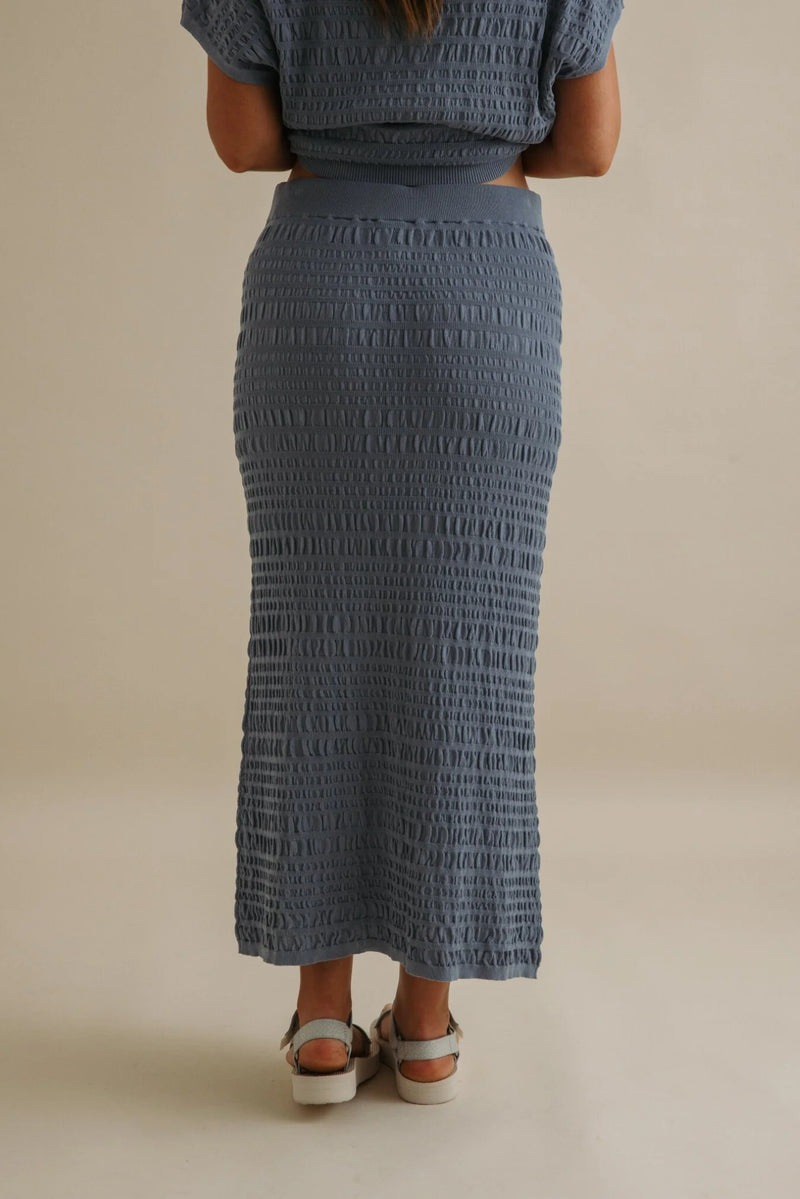Talamaya Waves Pleat Skirt Blue Pool