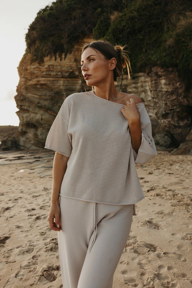 Talamaya Nautilus Shortsleeve Pullover Silver Haze