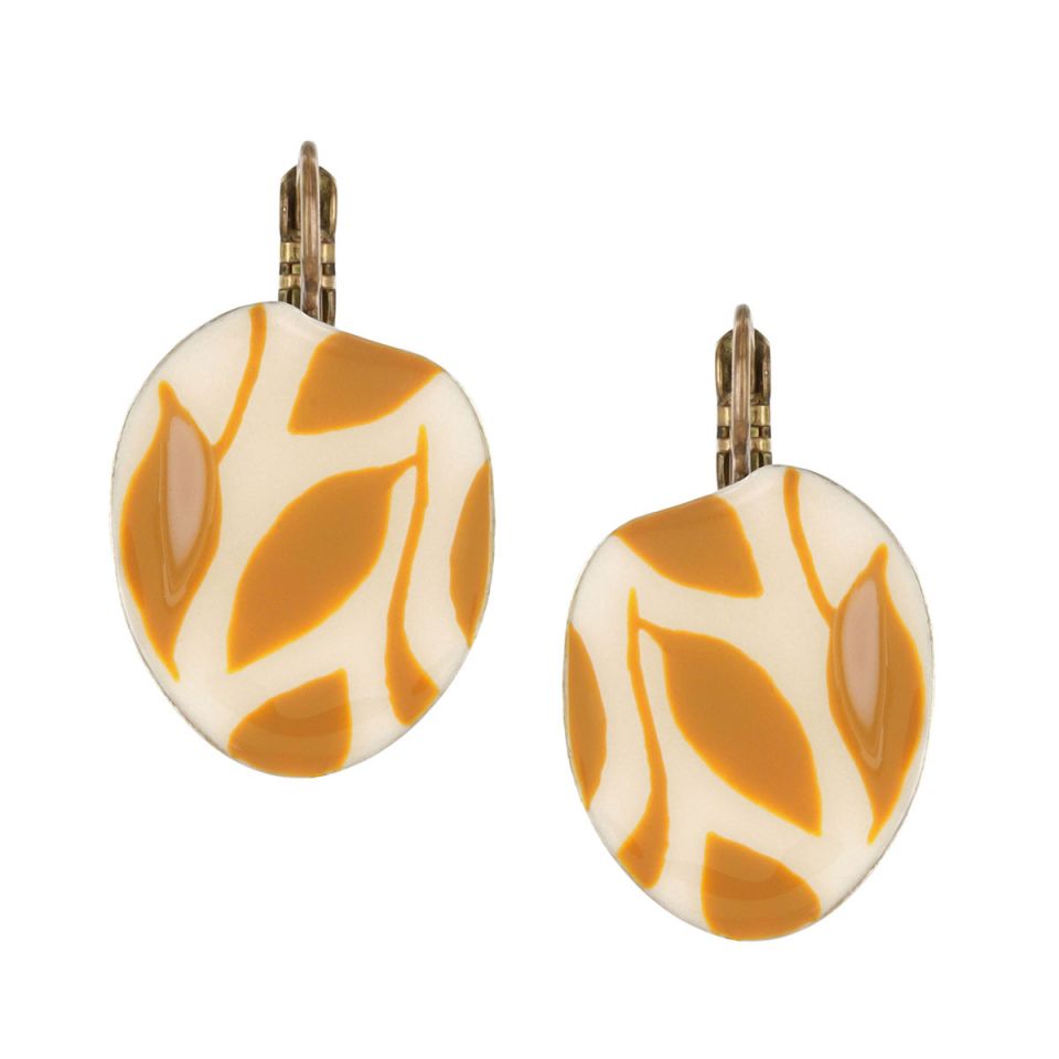 Taratata Leverback leaf design earrings