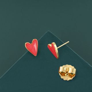 Taratata Puces Arty Heart Stud Earring