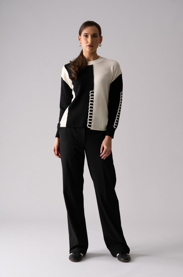 Foil Stitch up Sweater