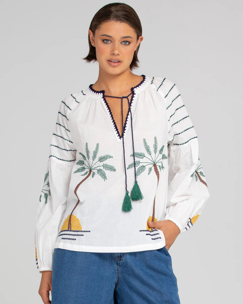 Boom Shanka Palm Shirt White