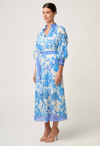 Once Was Carmen Silk Cotton Placement Print Maxi Dress
