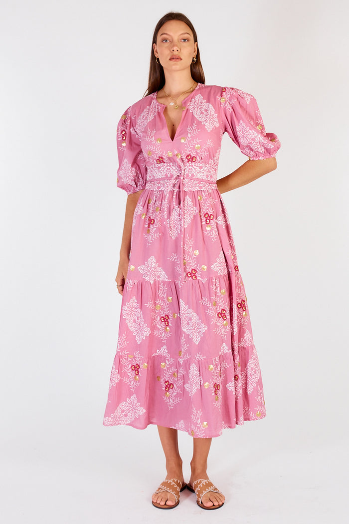 Rubyyaya Primavera Maxi Dress Pink