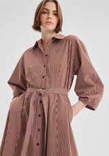 Morrison McKenna Stripe Dress Chocolate