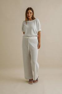Talamaya Crepe Knitted Tee Pullover