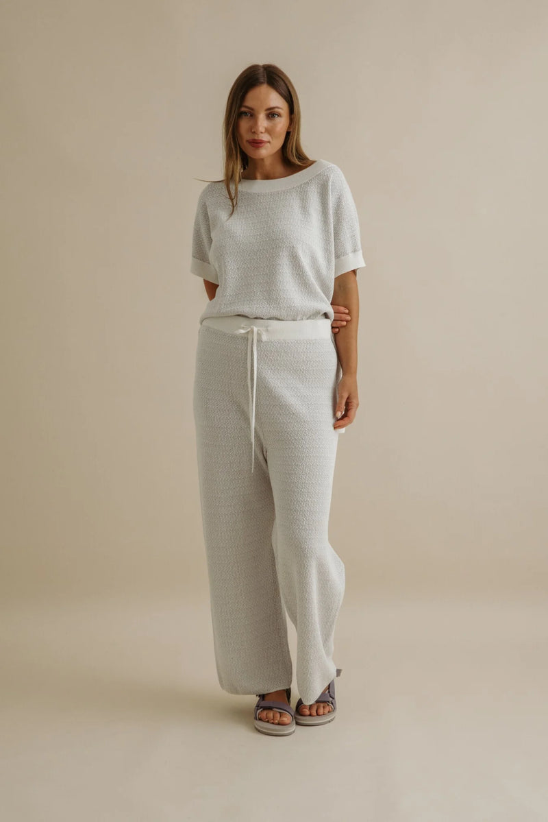 Talamaya Crepe Knitted Tee Pullover