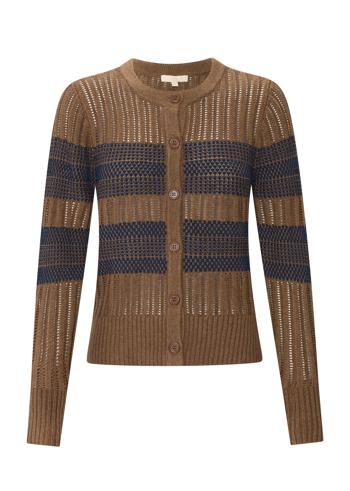Pol Sable Cardigan Stripped Ink/ Choc