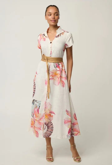 Once Was Cattleya Linen Viscose Smock Maxi Dress