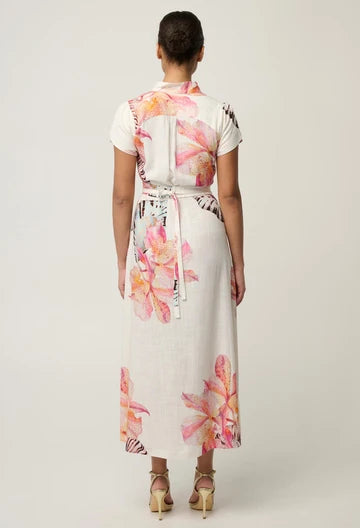 Once Was Cattleya Linen Viscose Smock Maxi Dress
