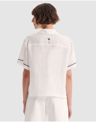 Morrison Capri Linen Shirt White