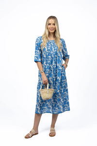 Humidity Fleur Ziggy Dress Blue/ Stone