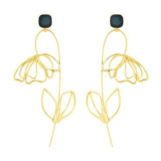 Taratata Puces Esquisse Stud  Earring Gold Poppy