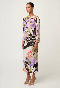 Once Was Jayden Cupro Viscose Stretched Asymmetrical neck Dress