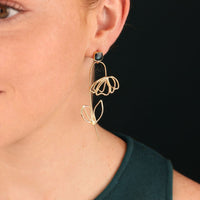 Taratata Puces Esquisse Stud  Earring Gold Poppy