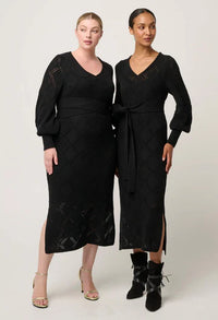 Once Was Cassi Viscose Cotton Blend V Neck Knit Dress