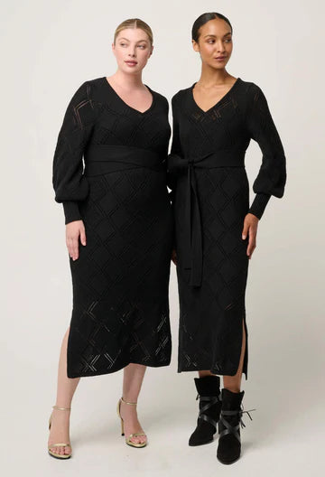 Once Was Cassi Viscose Cotton Blend V Neck Knit Dress