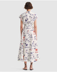 Capri Linen Shirt Dress Print