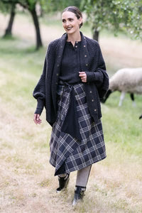 Maud Dainty Argo Brown/Gold Check Skirt