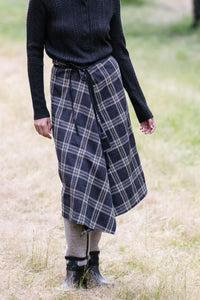 Maud Dainty Argo Brown/Gold Check Skirt