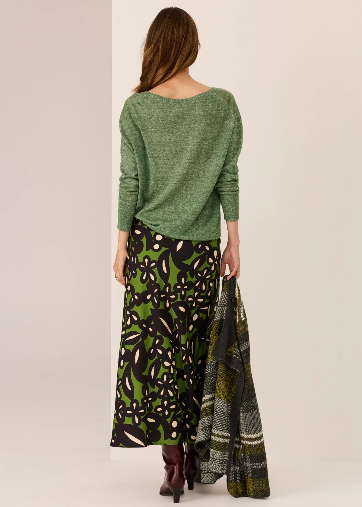 Pol Vaun V Neck Knit Green