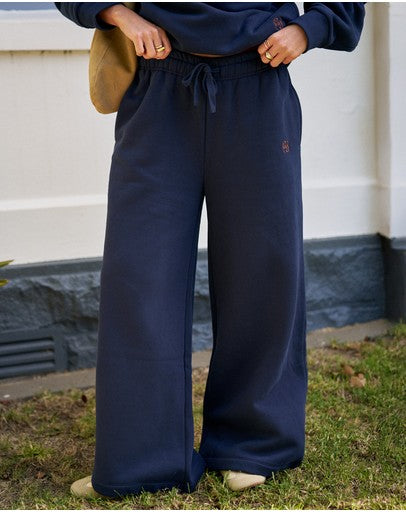 Ceres Ivy Wide Leg Trackpant - Heritage Navy