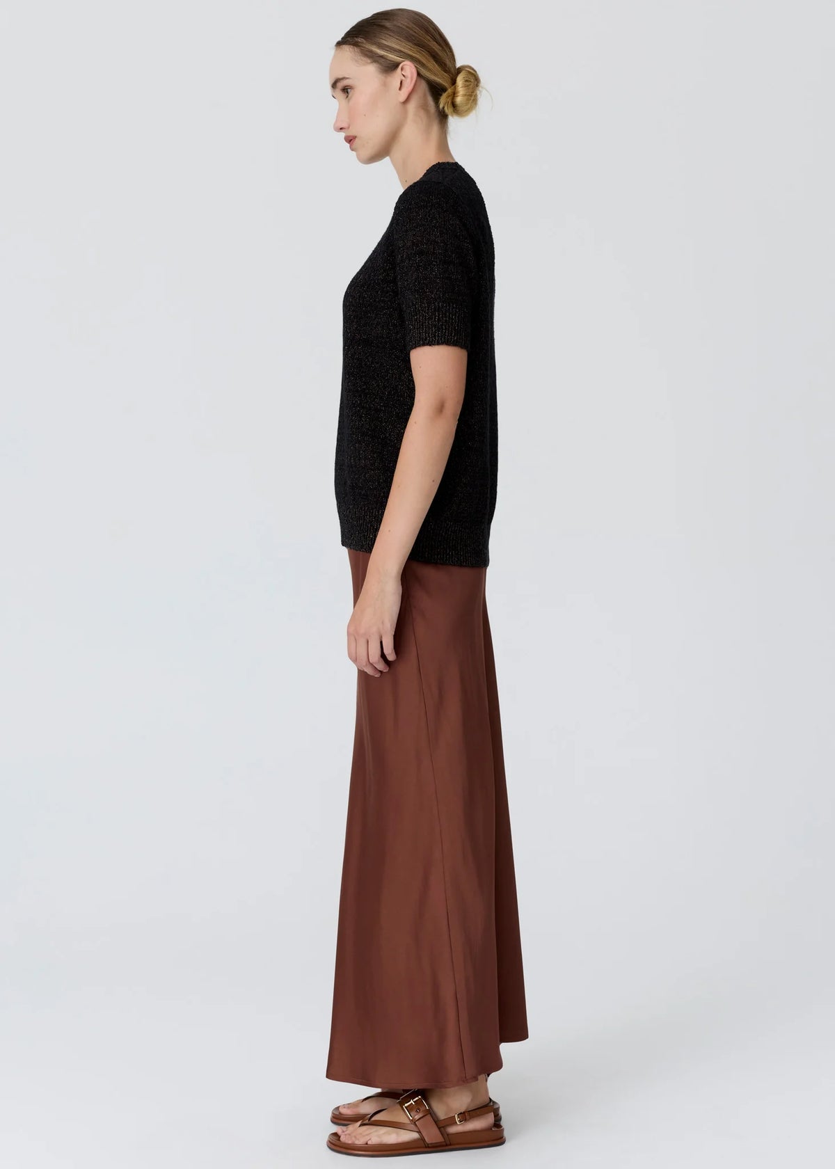Pol Cedar Lurex Knit Top