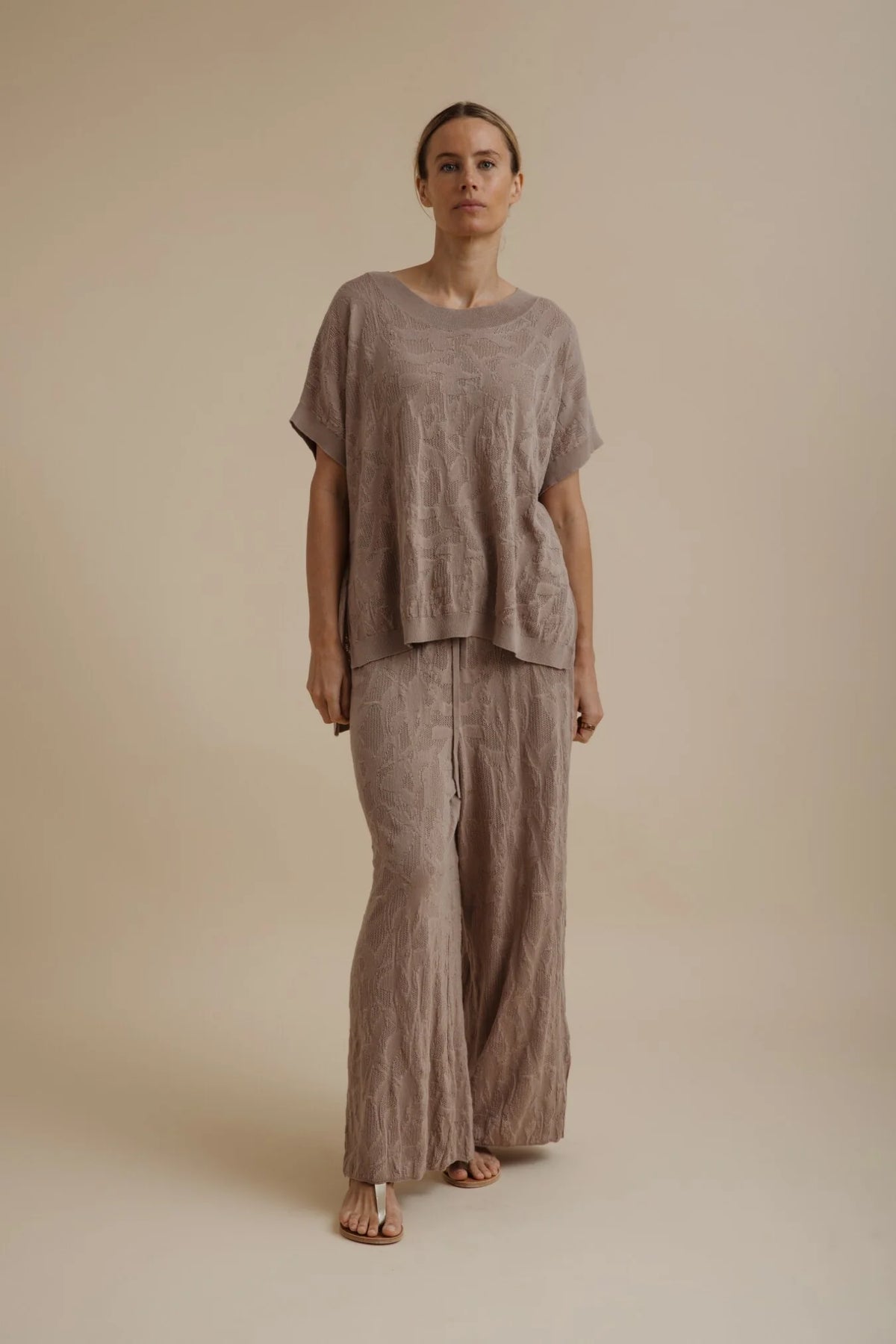 Talamaya Paradis Jacquard Short Sleeve Pullover