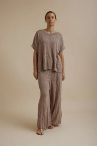 Talamaya Paradis Jacquard Short Sleeve Pullover