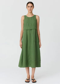 Pol Frankie Double Layer Dress Fern