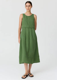 Pol Frankie Double Layer Dress Fern