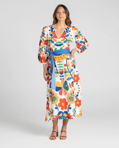 Boom Shankar Quinn Linen Dress - Tuscan Garden