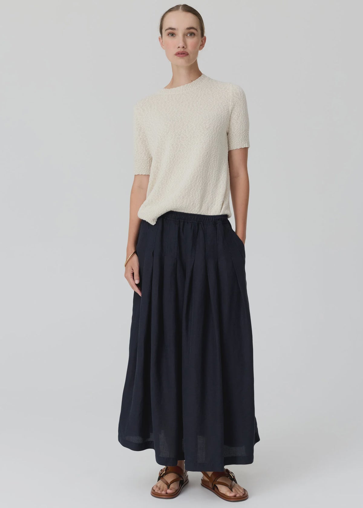 Pol Cedar Lurex Knit Top