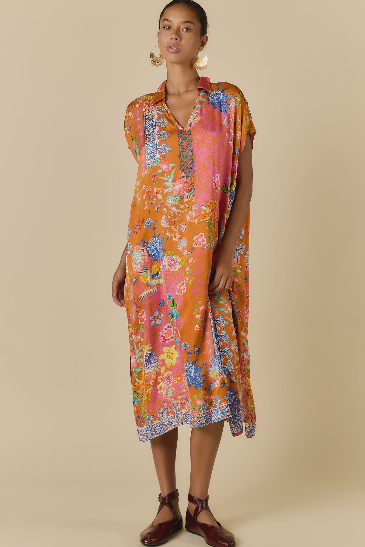 Ruby yaya Songbird Kaftan Tobacco