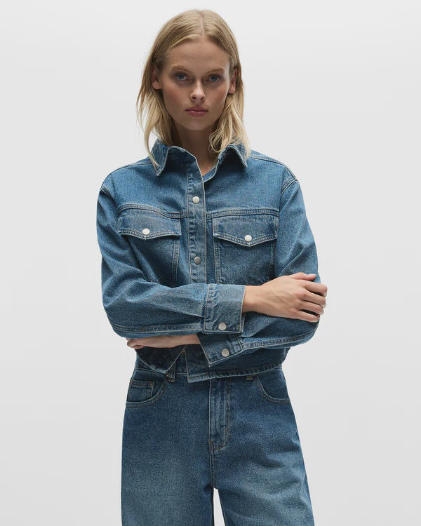 Jac  + Mooki Mika Shirt - Mid Indigo