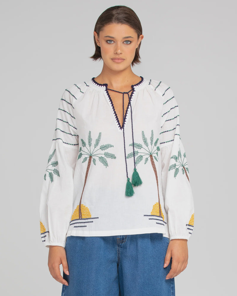 Boom Shanka Palm Shirt White