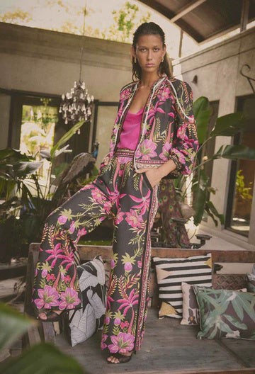 Once Was Willow Viscose Dobby Contrast Panel Pant