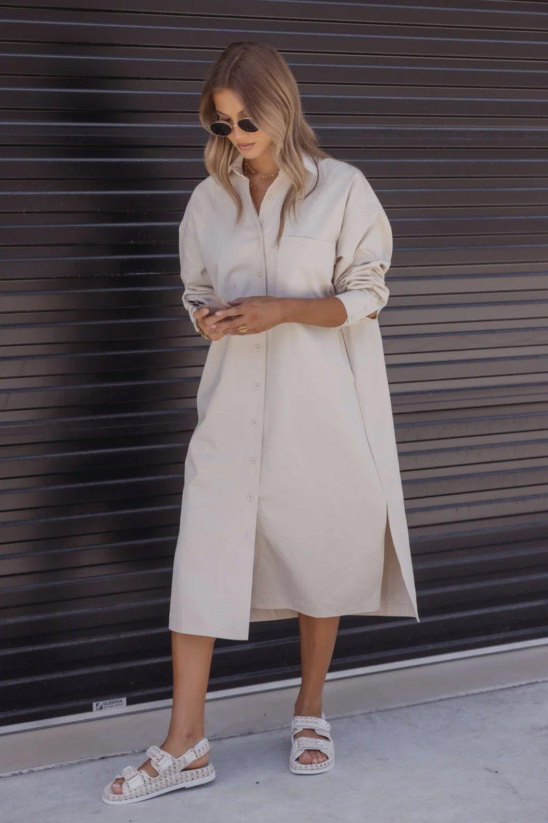 Alexandra Biso Dress - Stone
