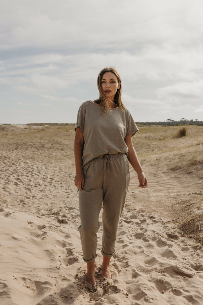 Talamaya Shoreline Slub Cotton T Shirt