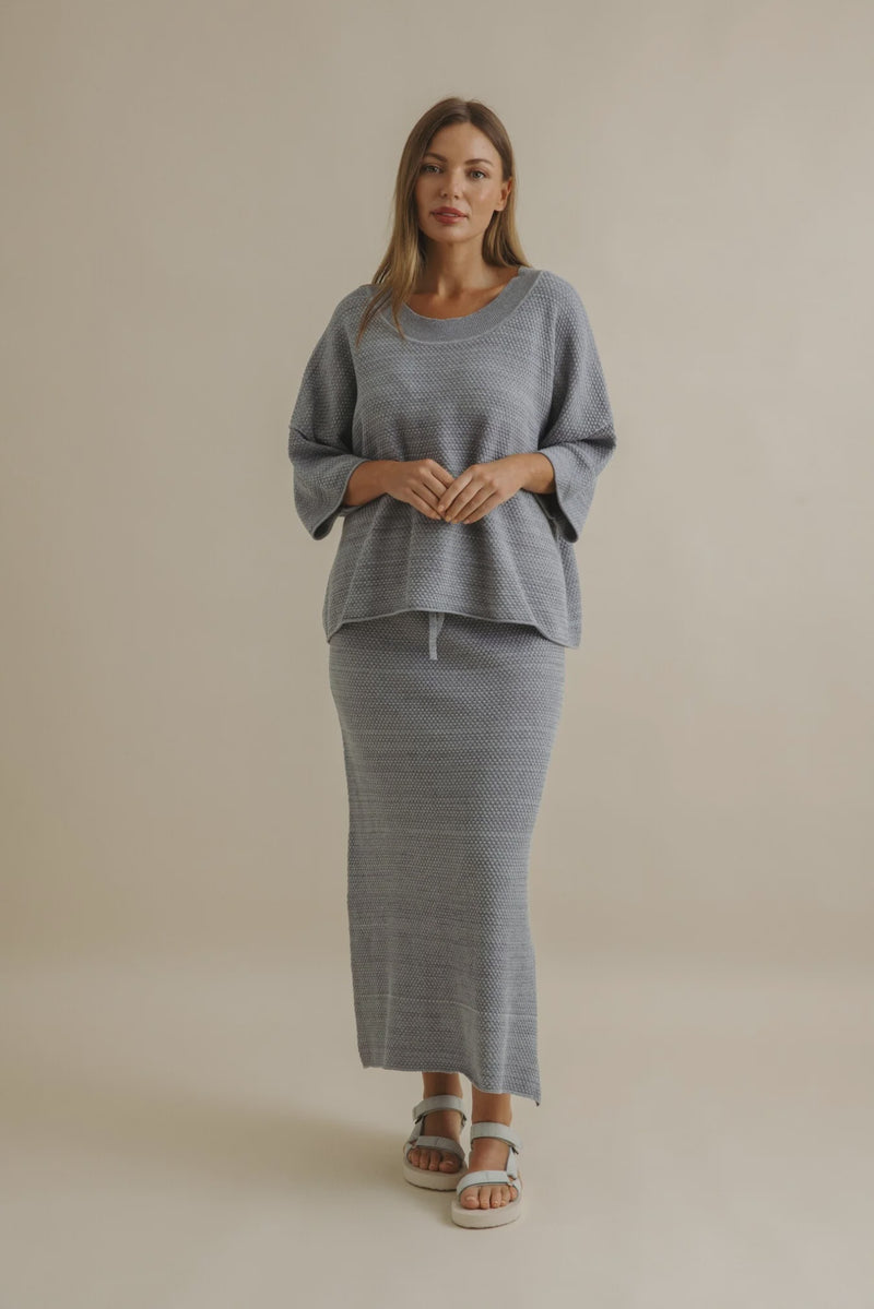 Talamaya Coral Knitted Skirt Sea Combo