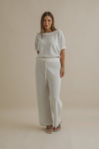 Talamaya Crepe Knitted Tee Pullover
