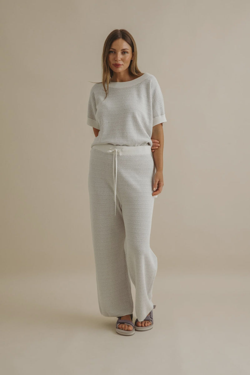 Talamaya Crepe Knitted Tee Pullover