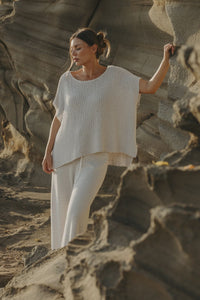 Talamaya Ladder Shortsleeve Pullover Silver Haze