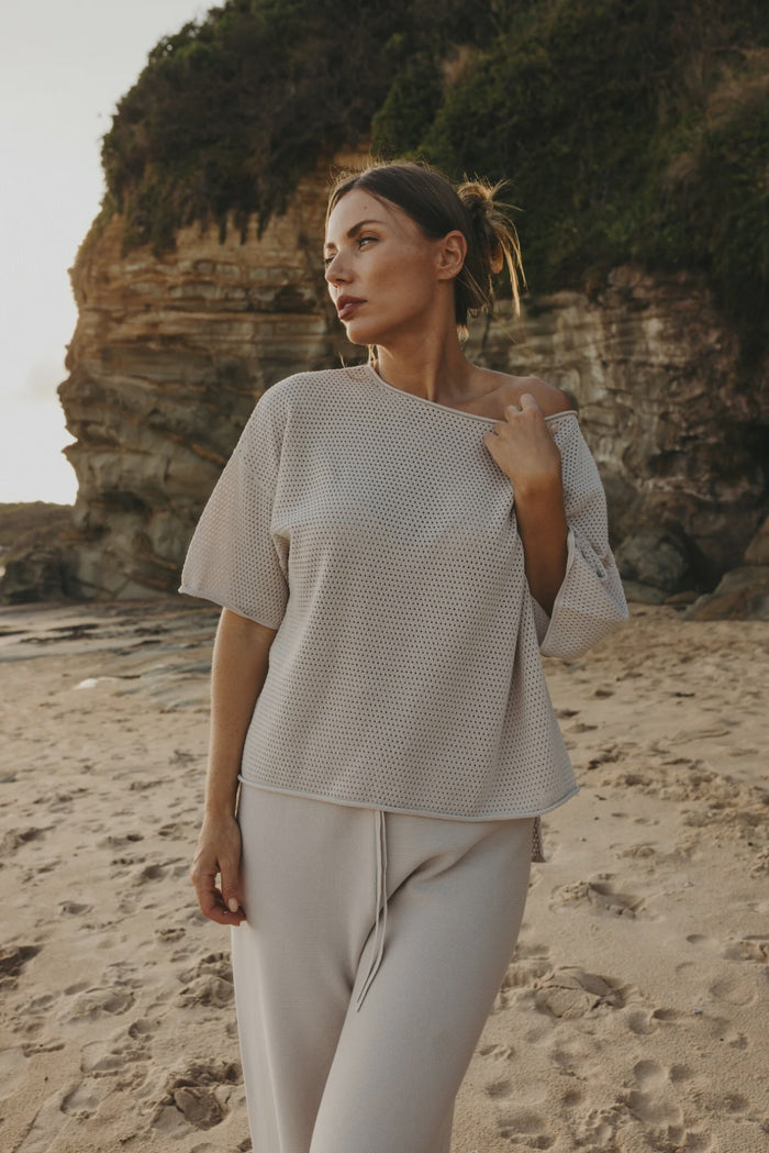 Talamaya Nautilus Shortsleeve Pullover Silver Haze