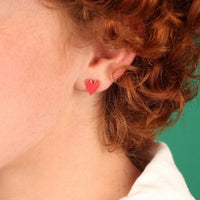 Taratata Puces Arty Heart Stud Earring