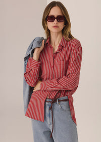 Pol Marlon Stripe Shirt Red