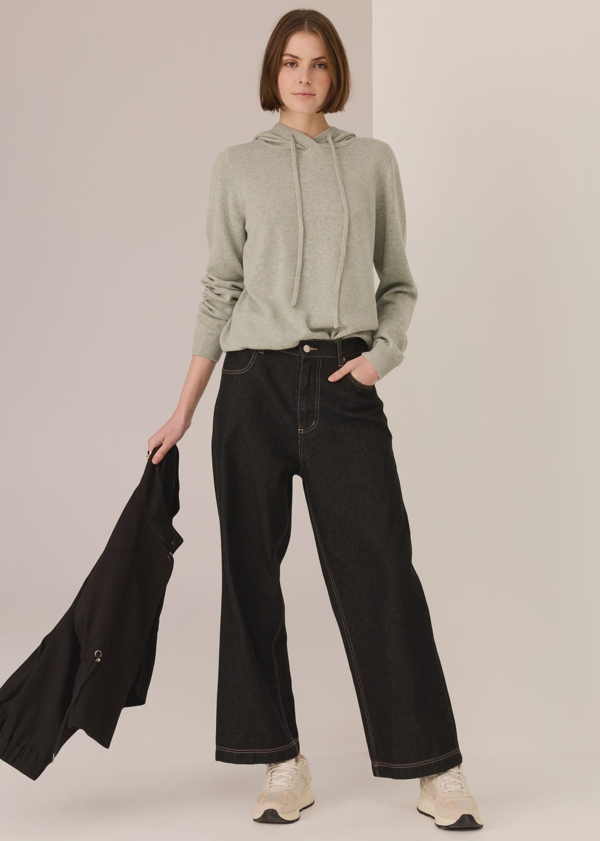 Pol Quinn Knit Hoodie Sage