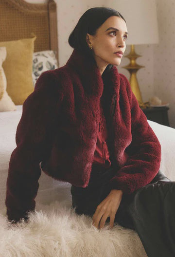 Once Was Dawn Faux Fur  Cropped Jacket