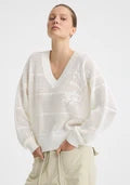 Morrison Elira Knit V Neck Pullover White